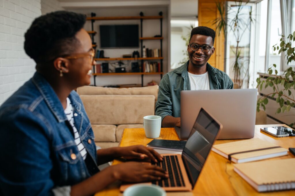 Business people working together in home office